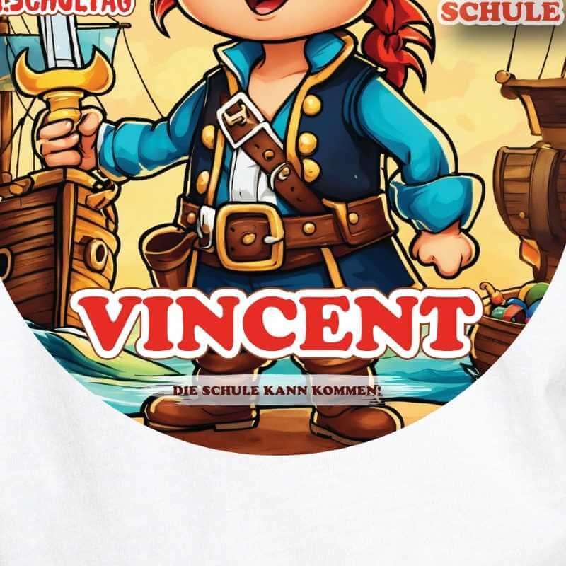 personalisiertes Schulkind T-Shirt "Einschulungs-Pirat"